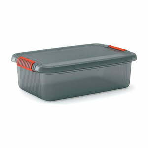 Szürke fedeles műanyag tárolódoboz 59x39x18 cm K Latch Box – KIS kép