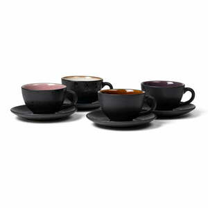 Fekete agyagkerámia csésze szett 4 db-os 240 ml Black/Mix – Bitz kép