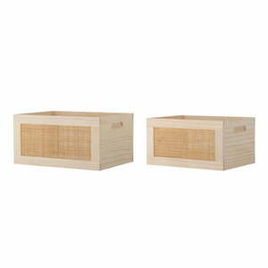 Natúr színű dekoratív fa tárolódoboz szett 2 db-os 39x29x20 cm Piana – Bloomingville kép