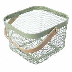 Fémhuzalos fém tárolókosár 24, 5x24, 5x30 cm Greenish – Orion kép