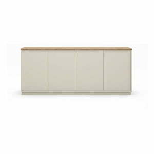 Bézs komód tölgyfa dekorral 201x84x40 cm Loreta – Marckeric kép