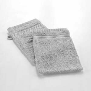 Világosszürke pamut mosdókesztyű 15x21 cm Tendresse – douceur d'intérieur kép