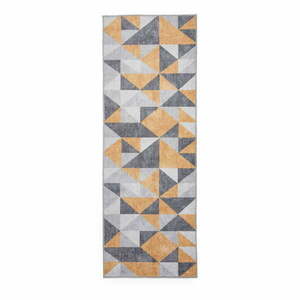 Okkersárga-szürke mosható futószőnyeg 61x170 cm Coral Yellow&Grey – Think Rugs kép