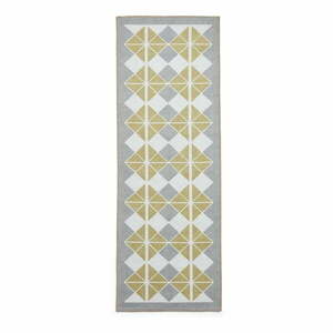 Sárga-szürke mosható futószőnyeg 76x230 cm Victoria Yellow – Think Rugs kép