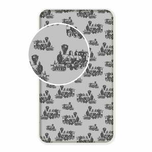 Szürke gumis pamut gyerek lepedő 90x200 cm Train – Jerry Fabrics kép