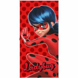 Piros pamut gyerek fürdőlepedő 70x140 cm Miraculous – Jerry Fabrics kép