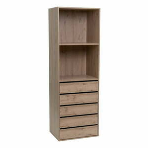 Natúr színű nyitott moduláris szekrény tölgyfa dekorral 60x180x45 cm Modular – Casa Selección kép