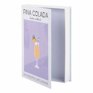 Fehér-lila dekoratív papír tárolódoboz 18x4x25 cm Pina Colada – PT LIVING kép
