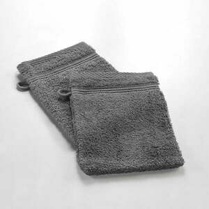 Sötétszürke pamut mosdókesztyű 15x21 cm Tendresse – douceur d'intérieur kép