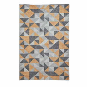 Okkersárga-szürke mosható szőnyeg 122x170 cm Coral Yellow&Grey – Think Rugs kép