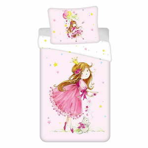 Rózsaszín egyszemélyes pamut gyerek ágyneműhuzat 140x200 cm Fairy – Jerry Fabrics kép