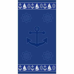 Kék pamut strandtörölköző 70x140 cm Anchor – B.E.S. kép