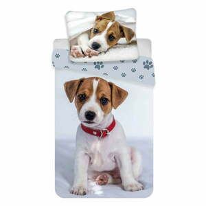 Szürke egyszemélyes pamut gyerek ágyneműhuzat 140x200 cm Dog – Jerry Fabrics kép