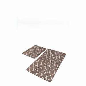 Barna bársony fürdőszobai kilépő szett 2 db-os 60x100 cm – Mila Home kép