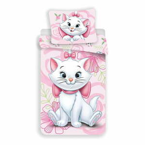 Rózsaszín egyszemélyes pamut gyerek ágyneműhuzat 140x200 cm Marie Cat "Pink" – Jerry Fabrics kép