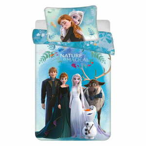 Kék pamut gyerek ágyneműhuzat babaágyhoz 100x135 cm Frozen "Blue" – Jerry Fabrics kép