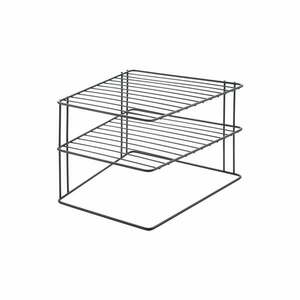 Fekete rozsdamentes acél kiegészítő polc 25x25 cm Palio – Metaltex kép