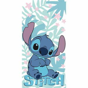 Kék pamut gyerek fürdőlepedő 70x140 cm Lilo and Stitch "Palm Leaves" – Jerry Fabrics kép