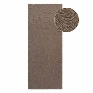 Szürkésbarna kézi szövésű gyapjú futószőnyeg 80x200 cm Eleni Taupe – Hanse Home kép