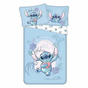 Kék egyszemélyes pamut gyerek ágyneműhuzat 140x200 cm Lilo and Stitch "Wave" – Jerry Fabrics kép