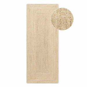 Világos natúr színű kétoldalas kézi szövésű juta futószőnyeg 80x200 cm Sharmila Natural White – Hanse Home kép