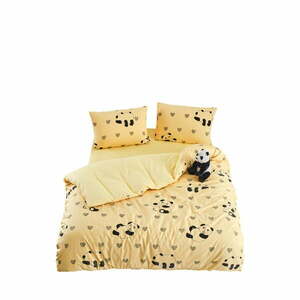 Sárga egyszemélyes-hosszabbított ágyneműhuzat lepedővel-háromrészes 160x220 cm Panda – Mila Home kép