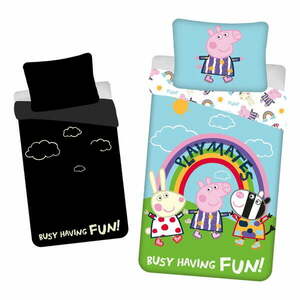 Egyszemélyes pamut gyerek ágyneműhuzat világító hatással 140x200 cm Peppa Pig – Jerry Fabrics kép