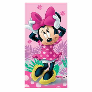 Rózsaszín pamut gyerek fürdőlepedő 70x140 cm Minnie "Pink" – Jerry Fabrics kép