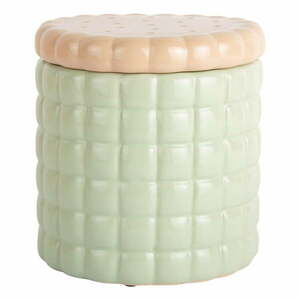 Világoszöld dekoratív kerámia tárolódoboz ø 14x15 cm Biscuit Box – PT LIVING kép