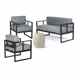 Szürke alumínium négyszemélyes kerti lounge szett – Bonami Essentials kép