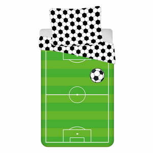Zöld egyszemélyes pamut gyerek ágyneműhuzat 140x200 cm Football – Jerry Fabrics kép