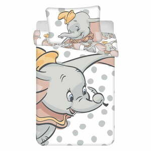 Fehér-szürke pamut gyerek ágyneműhuzat babaágyhoz 100x135 cm Dumbo "Dots" – Jerry Fabrics kép