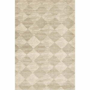 Bézs gyapjú szőnyeg 200x300 cm Agnus Checkered – Agnella kép