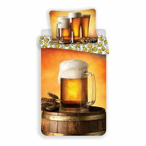 Borostyán színű egyszemélyes pamut ágyneműhuzat 140x200 cm Beer – Jerry Fabrics kép