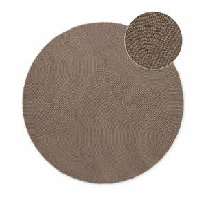 Szürkésbarna kézi szövésű gyapjú kerek szőnyeg ø 150 cm Eleni Taupe – Hanse Home kép