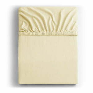 Krémszínű gumis jersey lepedő 90x200 cm Amber – Restilo kép