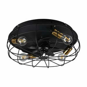 Matt fekete mennyezeti lámpa távirányítóval-ventilátorral Trondheim – Trio kép