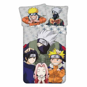 Egyszemélyes pamut gyerek ágyneműhuzat 140x200 cm Naruto "Grey" – Jerry Fabrics kép