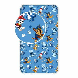 Kék gumis pamut gyerek lepedő 90x200 cm Paw Patrol – Jerry Fabrics kép