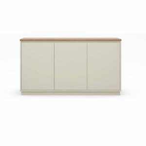 Bézs komód tölgyfa dekorral 152x84x40 cm Loreta – Marckeric kép