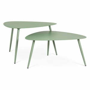 Acél kerti dohányzóasztal szett 2 db-os 73, 5x77, 5 cm Yvonne – Bizzotto kép