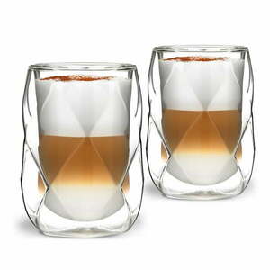 Geo 2 db-os duplafalú lattés pohár készlet, 350 ml - Vialli Design kép