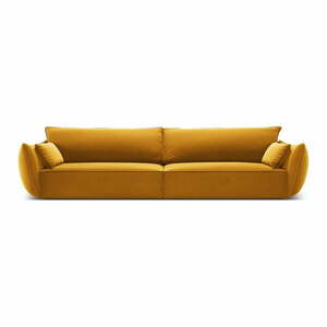 Mustársárga bársony kanapé 248 cm Vanda – Mazzini Sofas kép