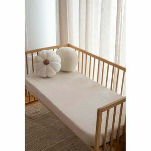 Bézs gumis muszlin gyerek lepedő babaágyhoz 60x120 cm Burumcuk – Mijolnir kép