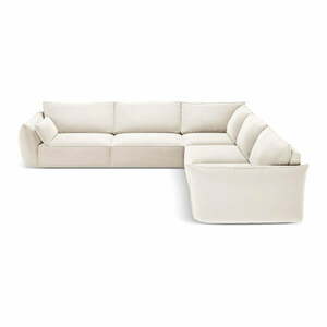 Bézs bársony sarokkanapé Vanda – Mazzini Sofas kép