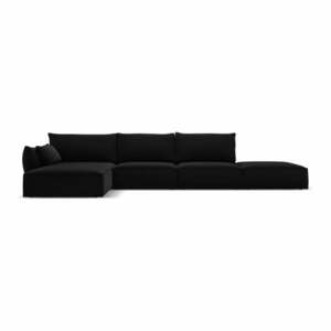 Fekete bársony sarokkanapé (bal oldali-heverő résszel) Vanda – Mazzini Sofas kép