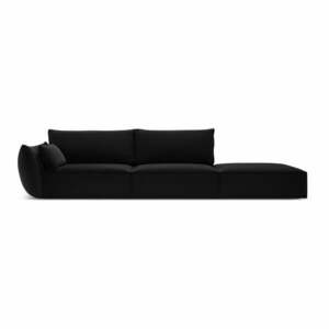 Fekete bársony kanapé, bal oldali 264 cm Vanda – Mazzini Sofas kép
