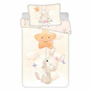 Sárga pamut gyerek ágyneműhuzat babaágyhoz 100x135 cm Bunny "Star" – Jerry Fabrics kép