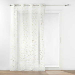 Fehér-aranyszínű voile fényáteresztő függöny 140x240 cm Floressia – douceur d'intérieur kép