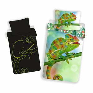 Zöld egyszemélyes pamut gyerek ágyneműhuzat világító hatással 140x200 cm Chameleon – Jerry Fabrics kép